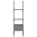 vidaXL világosszürke PP rácsos kerti ültetőláda 40 x 40 x 142,5 cm