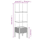 vidaXL világosszürke PP rácsos kerti ültetőláda 40 x 40 x 142,5 cm
