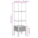 vidaXL fekete polipropilén rácsos kerti ültetőláda 40 x 40 x 142,5 cm