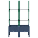 vidaXL kékszürke polipropilén rácsos kerti ültetőláda 80 x 40 x 142,5 cm
