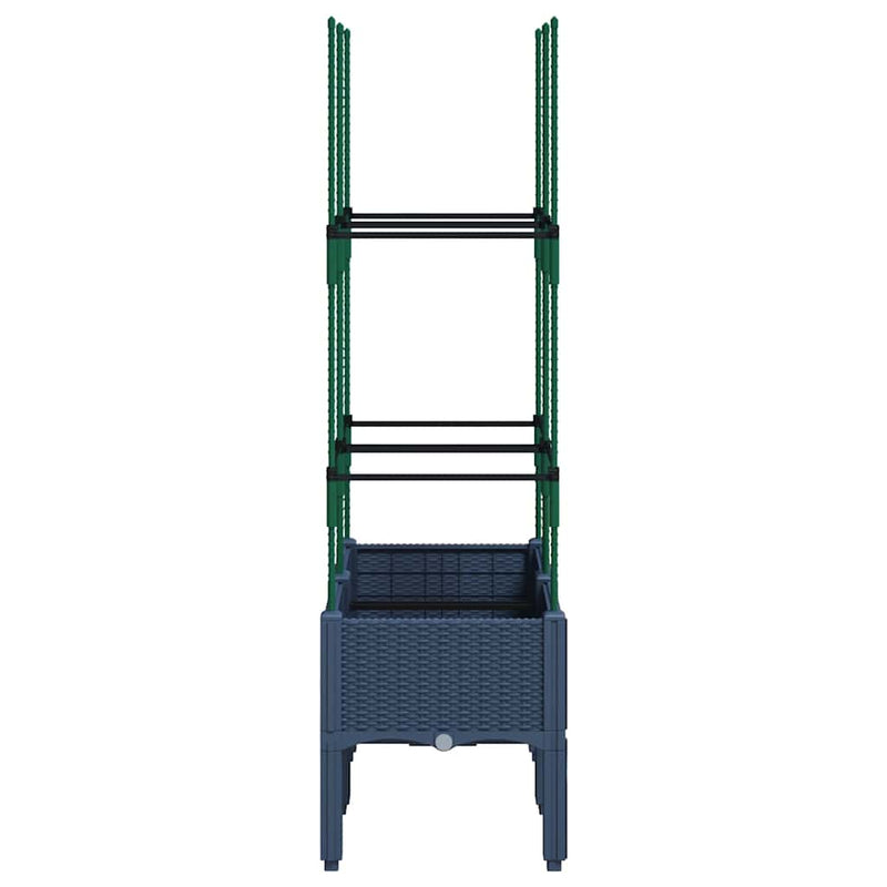 vidaXL kékszürke polipropilén rácsos kerti ültetőláda 80 x 40 x 142,5 cm