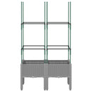 vidaXL világosszürke PP rácsos kerti ültetőláda 80 x 40 x 142,5 cm