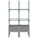 vidaXL világosszürke PP rácsos kerti ültetőláda 80 x 40 x 142,5 cm