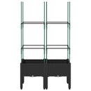 vidaXL fekete polipropilén rácsos kerti ültetőláda 80 x 40 x 142,5 cm