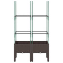 vidaXL barna polipropilén rácsos kerti ültetőláda 80 x 40 x 142,5 cm