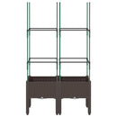 vidaXL barna polipropilén rácsos kerti ültetőláda 80 x 40 x 142,5 cm