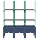 vidaXL kékszürke polipropilén rácsos kerti ültetőláda 120 x 40 x 142,5 cm