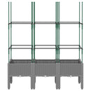 vidaXL világosszürke PP rácsos kerti ültetőláda 120 x 40 x 142,5 cm