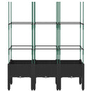 vidaXL fekete polipropilén rácsos kerti ültetőláda 120 x 40 x 142,5 cm