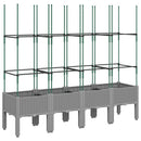 vidaXL világosszürke PP rácsos kerti ültetőláda 160 x 40 x 142,5 cm