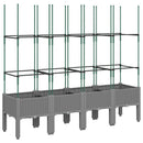vidaXL világosszürke PP rácsos kerti ültetőláda 160 x 40 x 142,5 cm