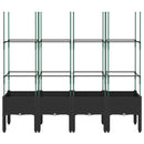 vidaXL fekete polipropilén rácsos kerti ültetőláda 160 x 40 x 142,5 cm