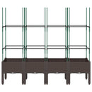 vidaXL barna polipropilén rácsos kerti ültetőláda 160 x 40 x 142,5 cm