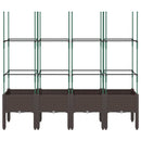 vidaXL barna polipropilén rácsos kerti ültetőláda 160 x 40 x 142,5 cm