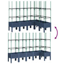 vidaXL kékszürke PP rácsos kerti ültetőláda 160 x 120 x 142,5 cm
