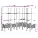 vidaXL szürke PP rácsos kerti ültetőláda 160 x 120 x 142,5 cm