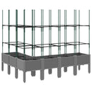 vidaXL világosszürke PP rácsos kerti ültetőláda 160 x 120 x 142,5 cm