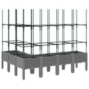 vidaXL világosszürke PP rácsos kerti ültetőláda 160 x 120 x 142,5 cm