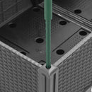 vidaXL világosszürke PP rácsos kerti ültetőláda 160 x 120 x 142,5 cm