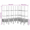 vidaXL világosszürke PP rácsos kerti ültetőláda 160 x 120 x 142,5 cm