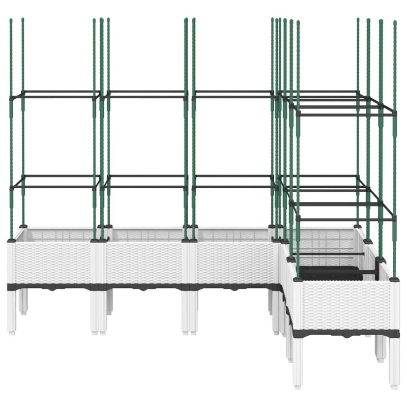 vidaXL fehér polipropilén rácsos kerti ültetőláda 160 x 120 x 142,5 cm