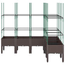 vidaXL barna polipropilén rácsos kerti ültetőláda 160 x 120 x 142,5 cm