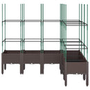 vidaXL barna polipropilén rácsos kerti ültetőláda 160 x 120 x 142,5 cm