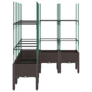 vidaXL barna polipropilén rácsos kerti ültetőláda 160 x 120 x 142,5 cm