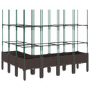 vidaXL barna polipropilén rácsos kerti ültetőláda 160 x 120 x 142,5 cm