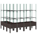 vidaXL barna polipropilén rácsos kerti ültetőláda 160 x 120 x 142,5 cm