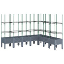 vidaXL szürke polipropilén rácsos kerti ültetőláda 200x160x142,5 cm