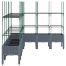 vidaXL szürke polipropilén rácsos kerti ültetőláda 200x160x142,5 cm