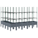 vidaXL szürke polipropilén rácsos kerti ültetőláda 200x160x142,5 cm