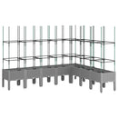 vidaXL világosszürke PP rácsos kerti ültetőláda 200 x 160 x 142,5 cm