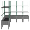 vidaXL világosszürke PP rácsos kerti ültetőláda 200 x 160 x 142,5 cm