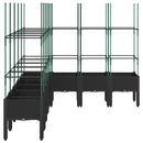 vidaXL fekete polipropilén rácsos kerti ültetőláda 200x160x142,5 cm