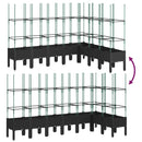vidaXL fekete polipropilén rácsos kerti ültetőláda 200x160x142,5 cm