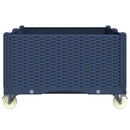 vidaXL kékszürke polipropilén rácsos kerekes ültetőláda 100 x 80 x 54 cm