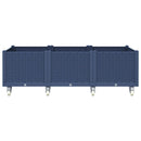 vidaXL kékszürke polipropilén rácsos kerekes ültetőláda 150 x 80 x 54 cm