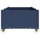 vidaXL kékszürke polipropilén rácsos kerekes ültetőláda 150 x 80 x 54 cm