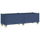 vidaXL kékszürke polipropilén rácsos kerekes ültetőláda 160 x 50 x 54 cm