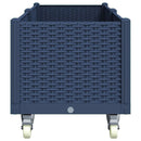 vidaXL kékszürke polipropilén rácsos kerekes ültetőláda 160 x 50 x 54 cm