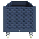 vidaXL kékszürke polipropilén rácsos kerekes ültetőláda 240 x 50 x 54 cm