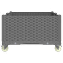 vidaXL világosszürke PP rácsos kerekes ültetőláda 100 x 80 x 54 cm