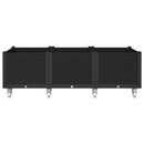 vidaXL fekete polipropilén rácsos kerekes ültetőláda 150 x 80 x 54 cm