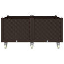 vidaXL barna polipropilén rácsos kerekes ültetőláda 100 x 80 x 54 cm