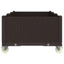 vidaXL barna polipropilén rácsos kerekes ültetőláda 150 x 80 x 54 cm