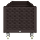 vidaXL barna polipropilén rácsos kerekes ültetőláda 240 x 50 x 54 cm