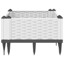 vidaXL fehér polipropilén kerti virágláda cövekekkel 42,5x42,5x28,5 cm