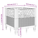 vidaXL világosszürke PP kerti virágláda cövekekkel 43,5x43,5x43,5 cm